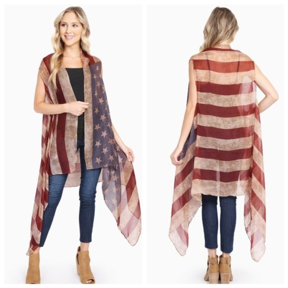 Tops - 🇺🇸 American Flag Kimono